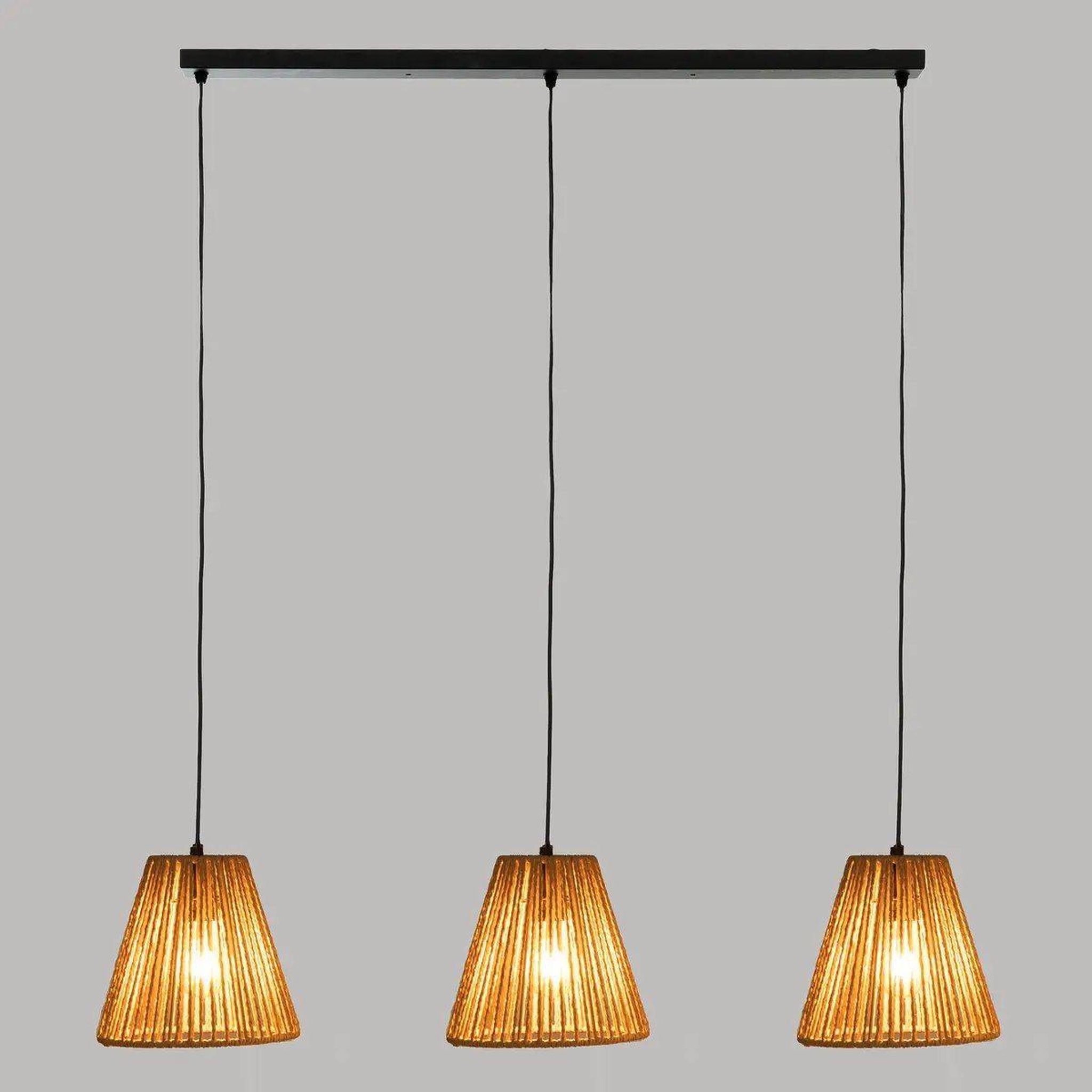 Voir la diapositive 3 : ATMOSPHERA Suspension 3 Têtes  Giada  77cm Naturel