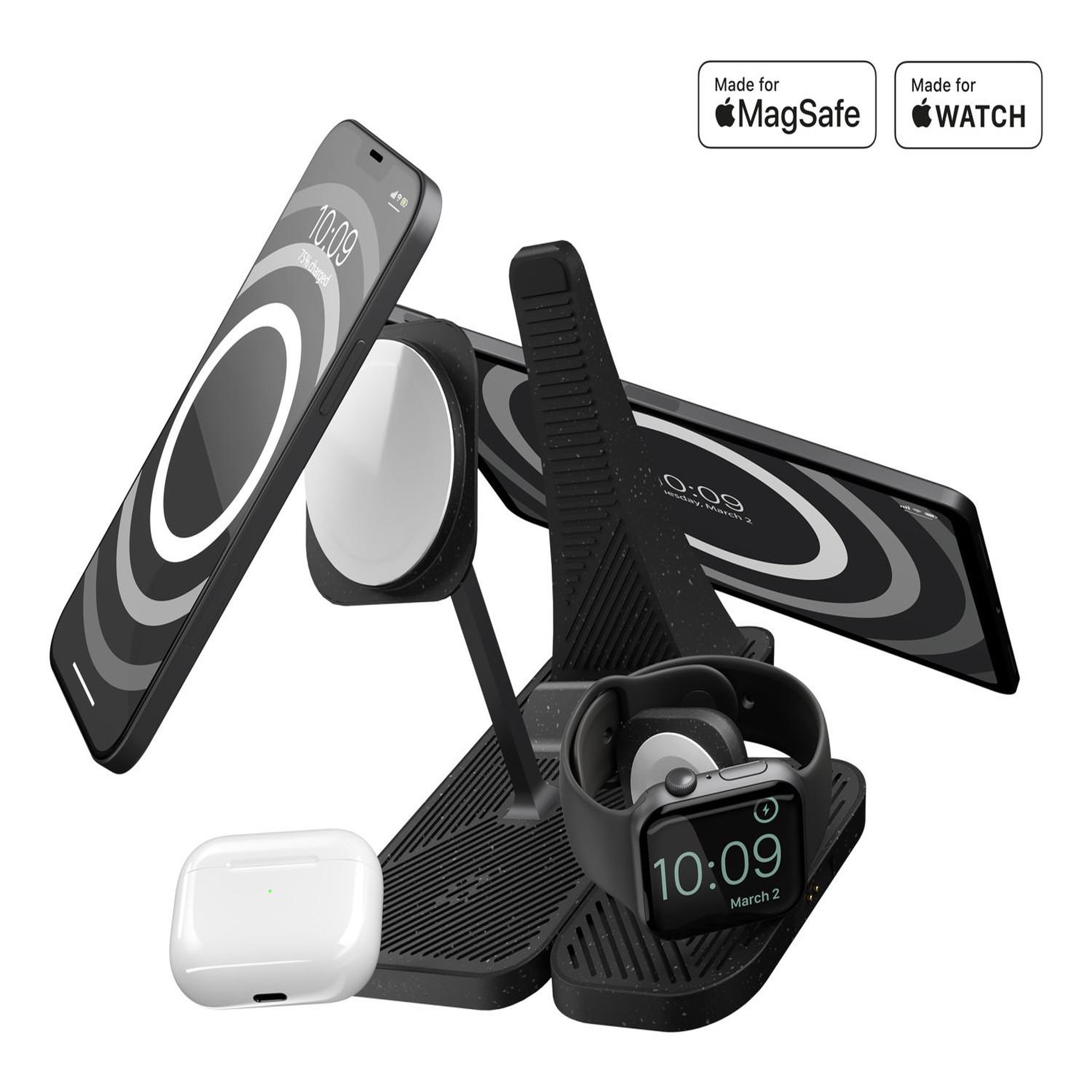 Voir la diapositive 3 : Otterbox Otterbox zens chargeur sans fil modulaire 4- en-1, noir