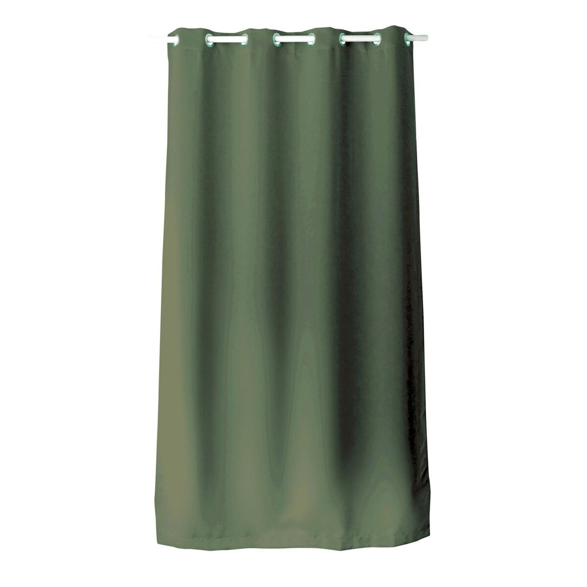 TOILINUX Rideau en toile unie Basic à 8 œillets - Longueur 240 cm x largeur 140 cm - Vert argile