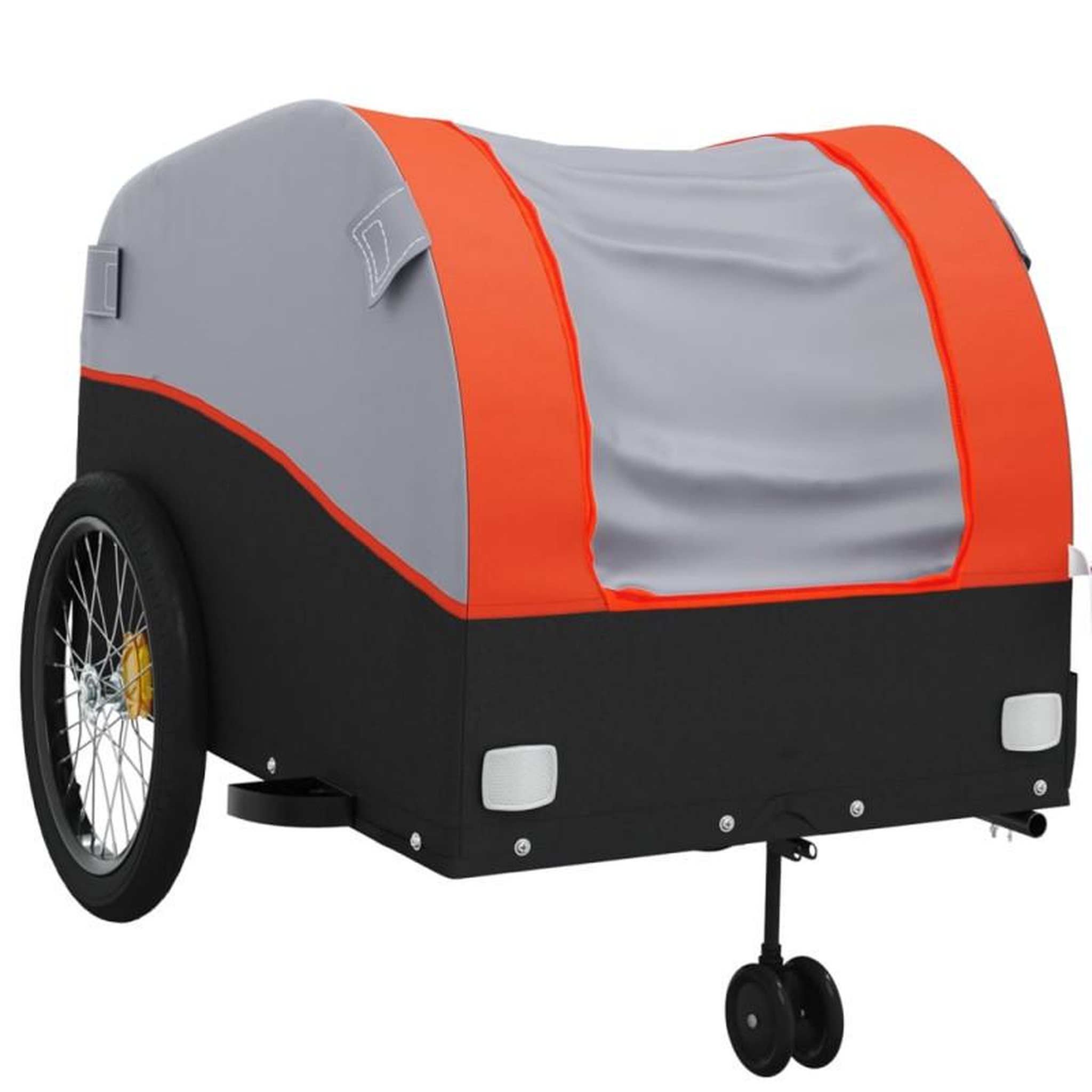 Voir la diapositive 4 : VIDAXL Remorque de vélo noir et orange 45 kg fer