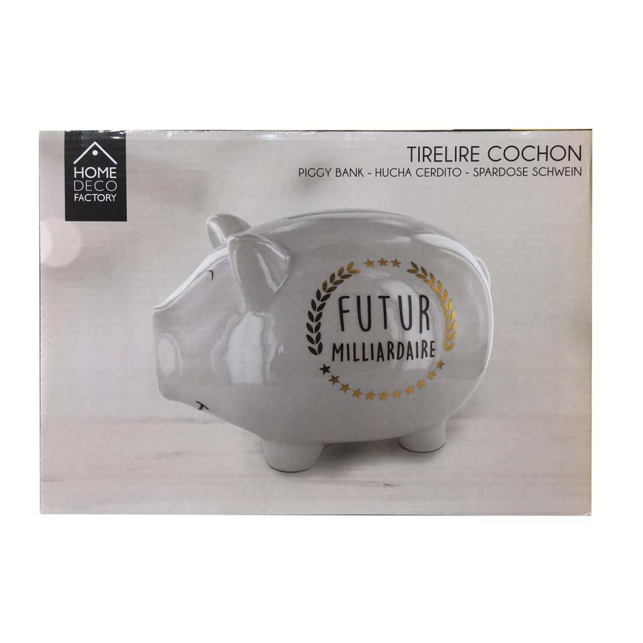 Voir la diapositive 2 : The concept Factory Tirelire Déco Cochon  Futur Milliardaire  27cm Blanc