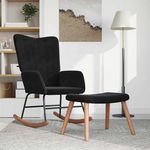 VIDAXL Chaise a bascule avec repose-pied Noir Velours