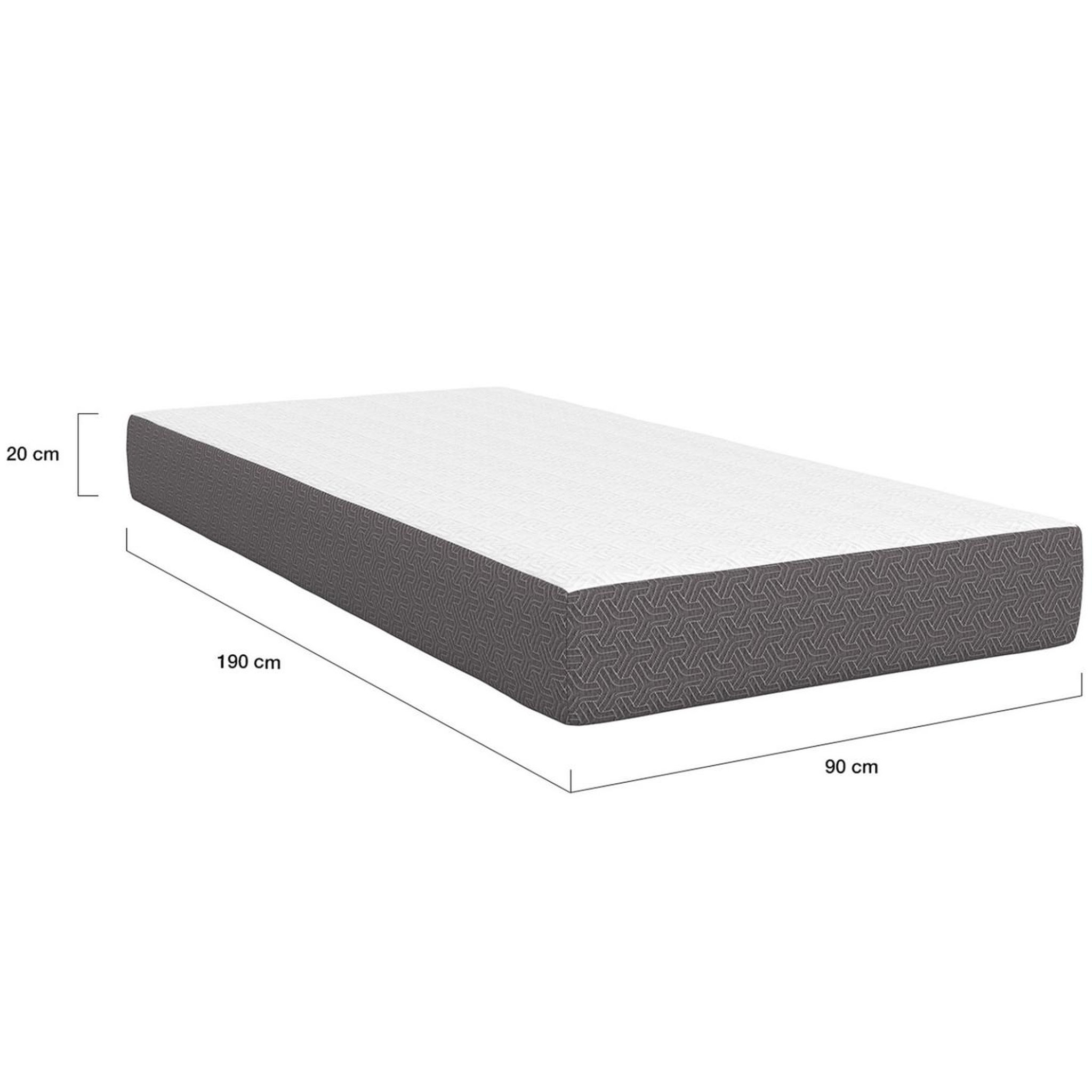 Voir la diapositive 4 : ID MARKET Matelas 90 x 190 cm à mémoire de forme stella épaisseur 20 cm