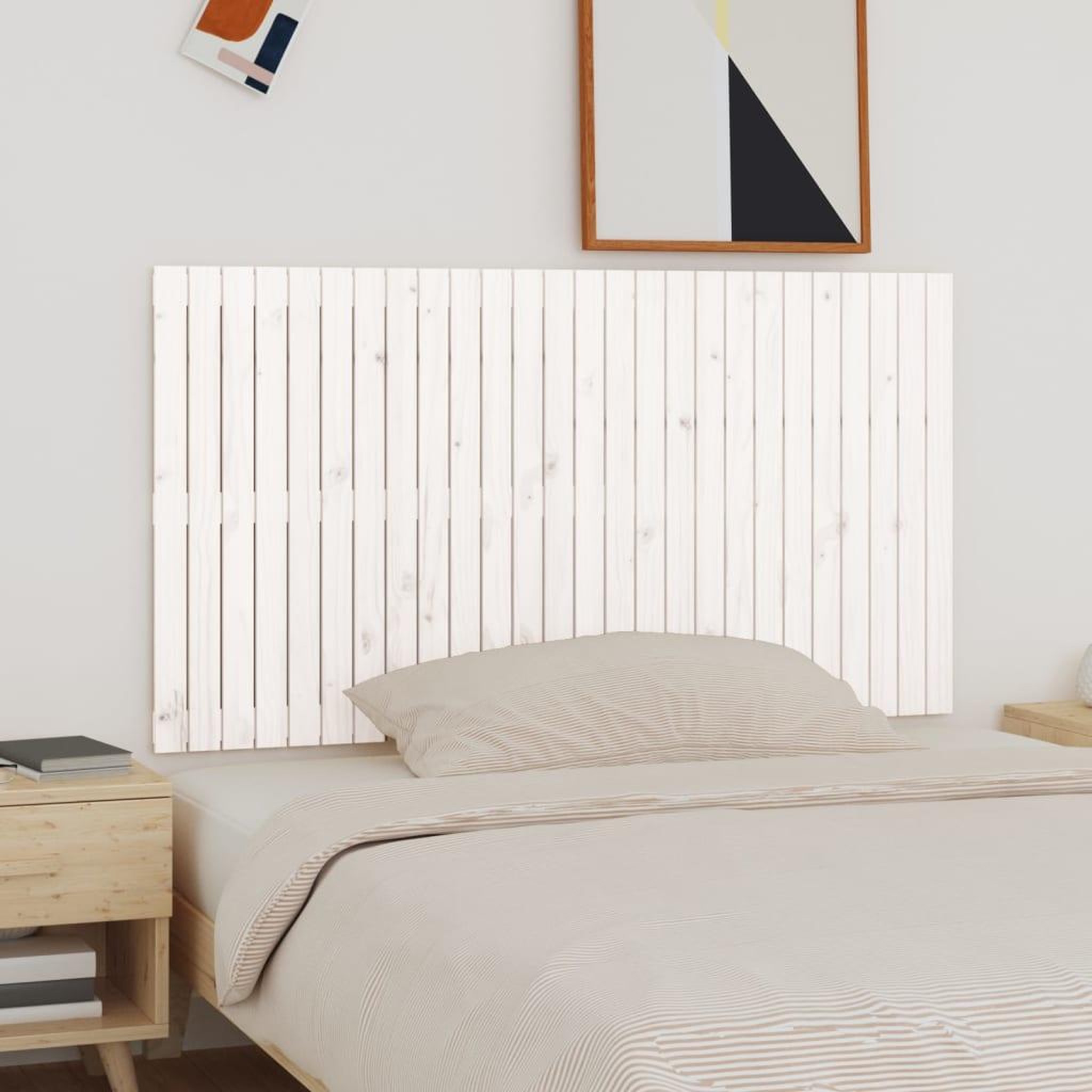 Voir la diapositive 1 : VIDAXL Tete de lit murale Blanc 166x3x90 cm Bois massif de pin