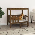 VIDAXL Lit pour chien Marron miel 95,5x73,5x90 cm Bois de pin solide