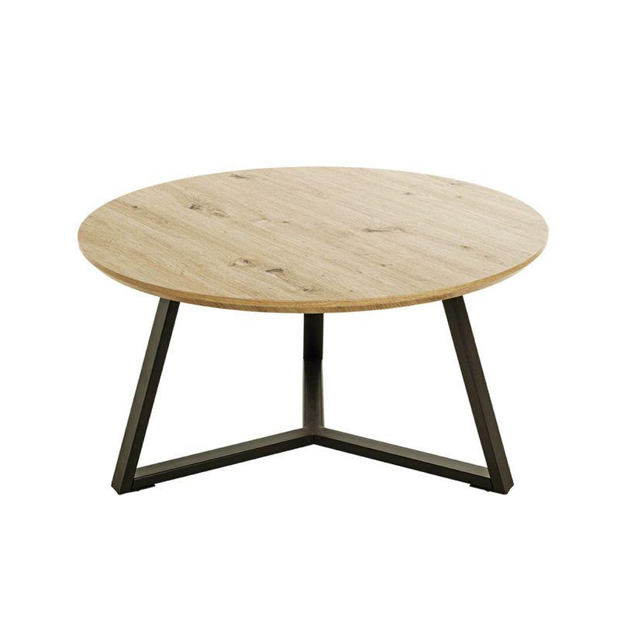 Voir la diapositive 1 : Paris Prix Table Basse Ronde  Miranda  80cm Chêne & Noir