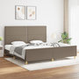Voir la diapositive 1 : VIDAXL Cadre de lit sans matelas taupe 200x200 cm tissu