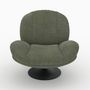 Voir la diapositive 6 : Rendez vous déco Fauteuil pivotant en tissu effet velours jaune moutarde - Ricci