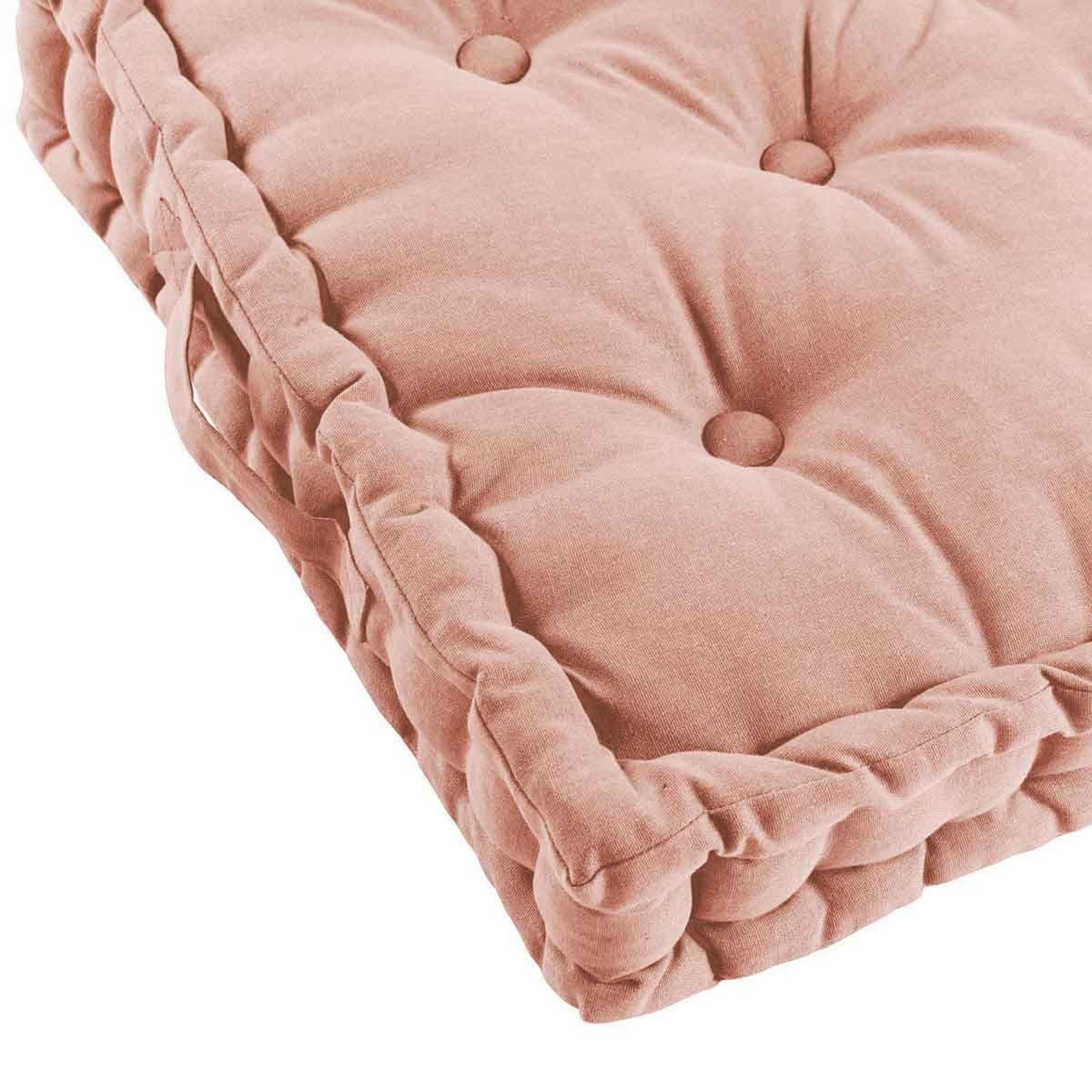 Voir la diapositive 2 : Douceur d'Intérieur Coussin de sol déco  panama  60x60cm rose poudré
