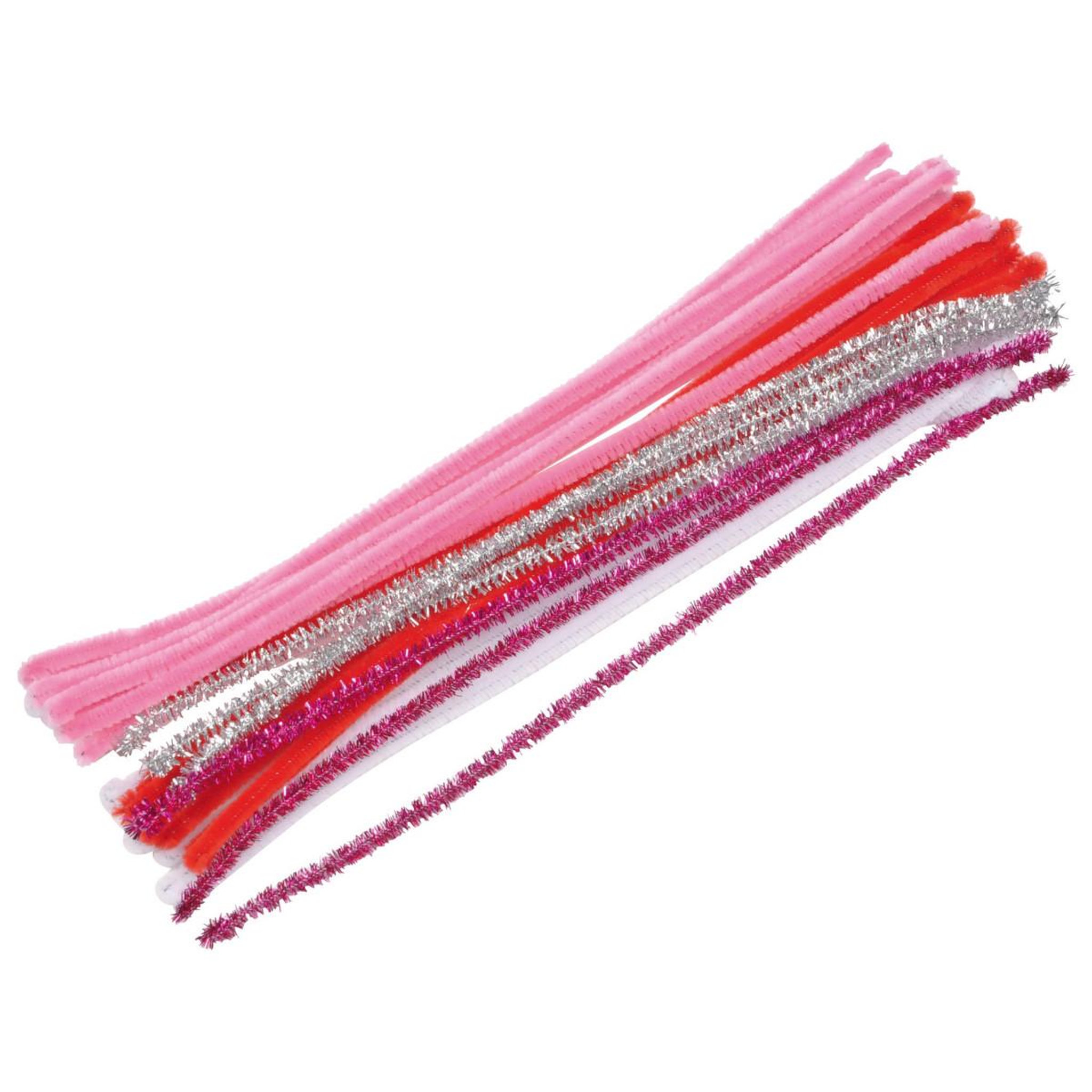 HOMEA Lot de Brins de Chenille  Princesse  36cm Rose