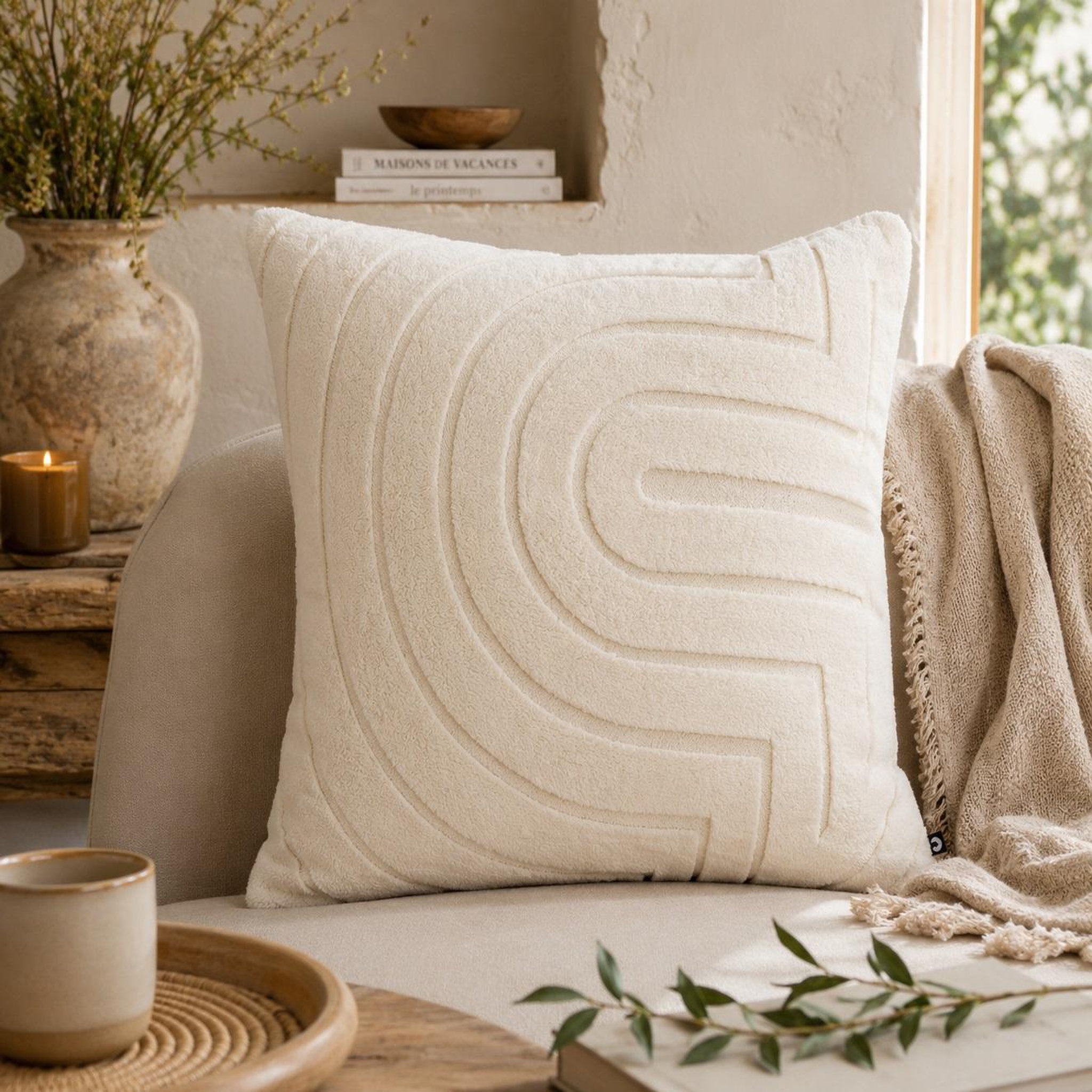 Voir la diapositive 2 : Eden Coussin jacquard arka design et moderne
