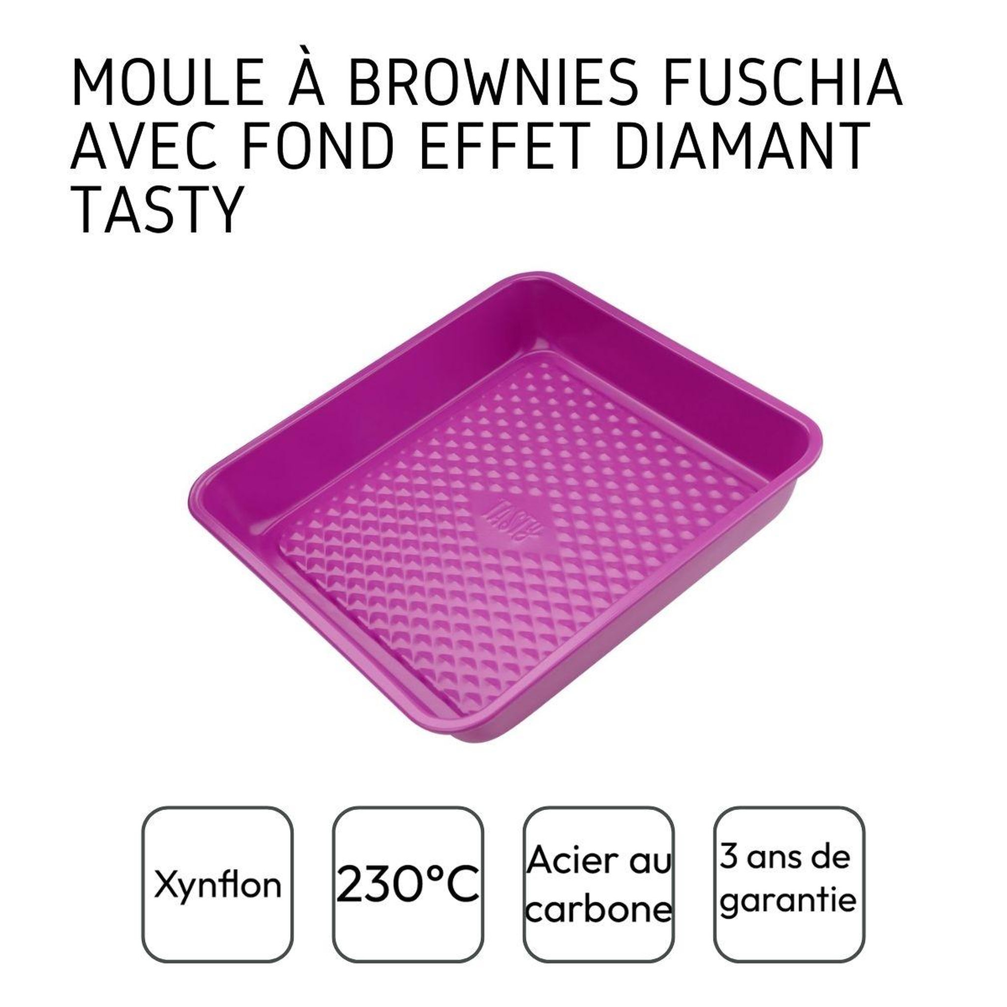 Voir la diapositive 4 : TASTY Moule à brownie fuchsia 23 cm tasty pâtisserie