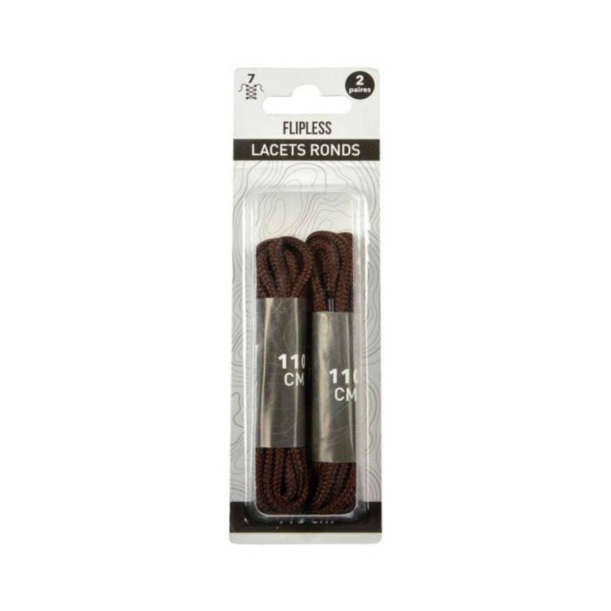 Paris Prix Lot de 2 Paires de Lacets  Ronds  110cm Marron