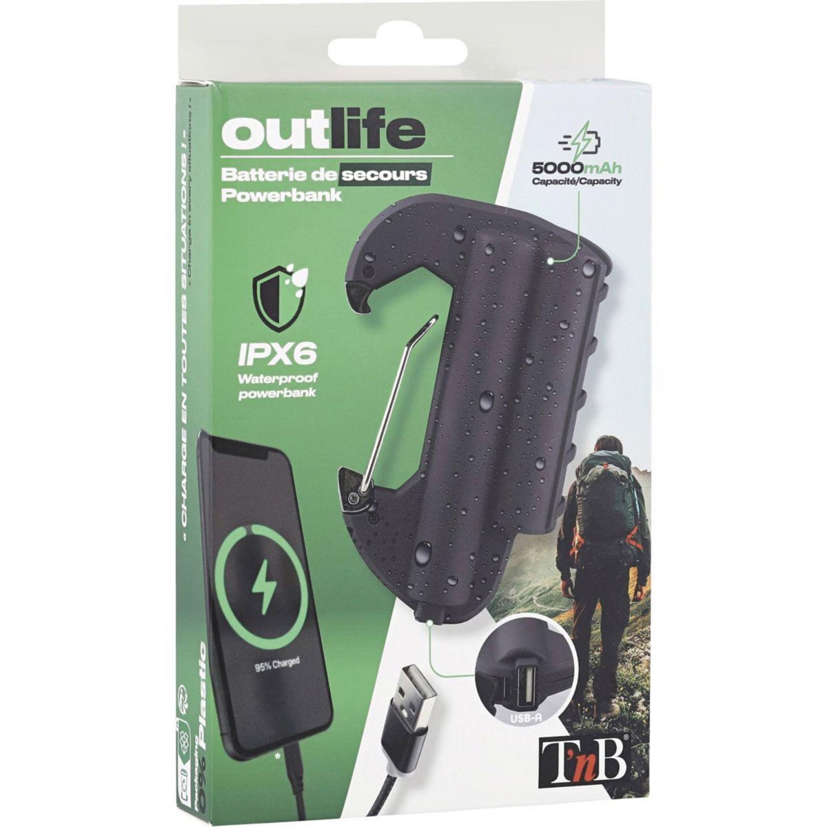 TNB Batterie externe 5000 mAh noir