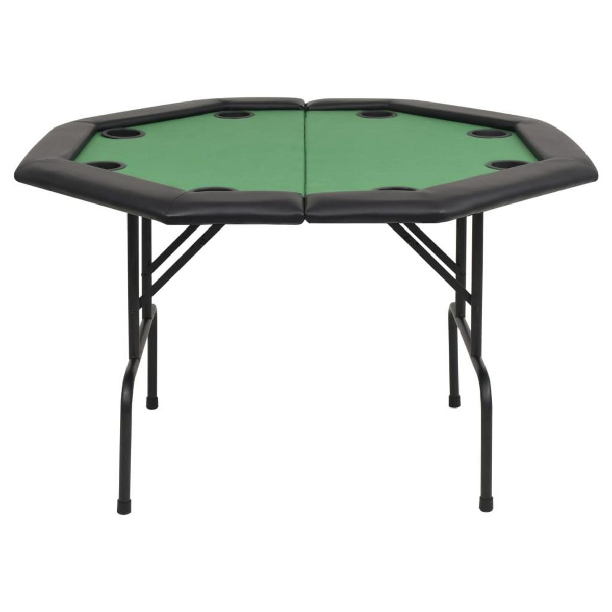 VIDAXL Table de poker pliable pour 8 joueurs 2 plis Octogonale Vert