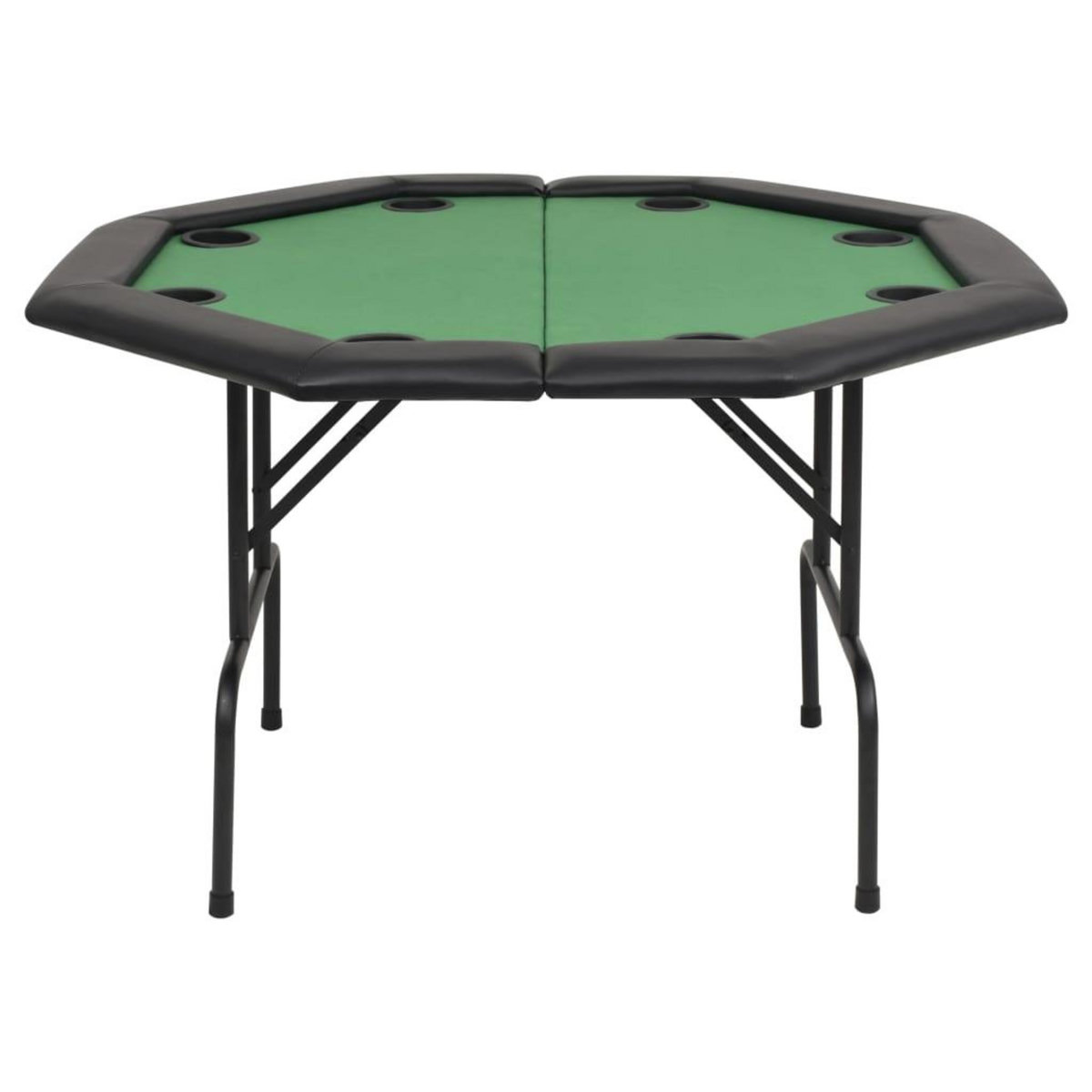 VIDAXL Table de poker pliable pour 8 joueurs 2 plis Octogonale Vert