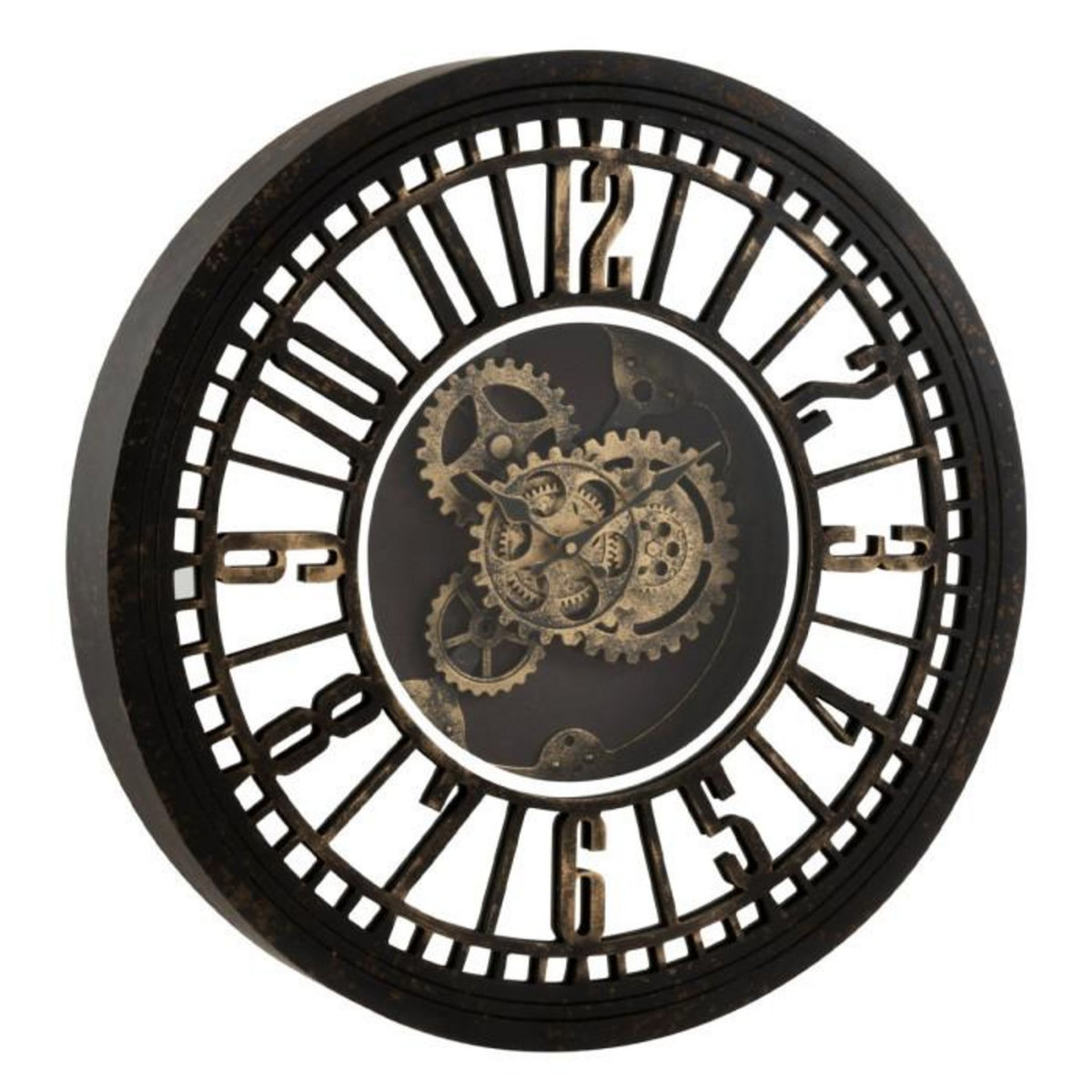 Paris Prix Horloge Murale  Mécanisme Miroir  60cm Noir & Or