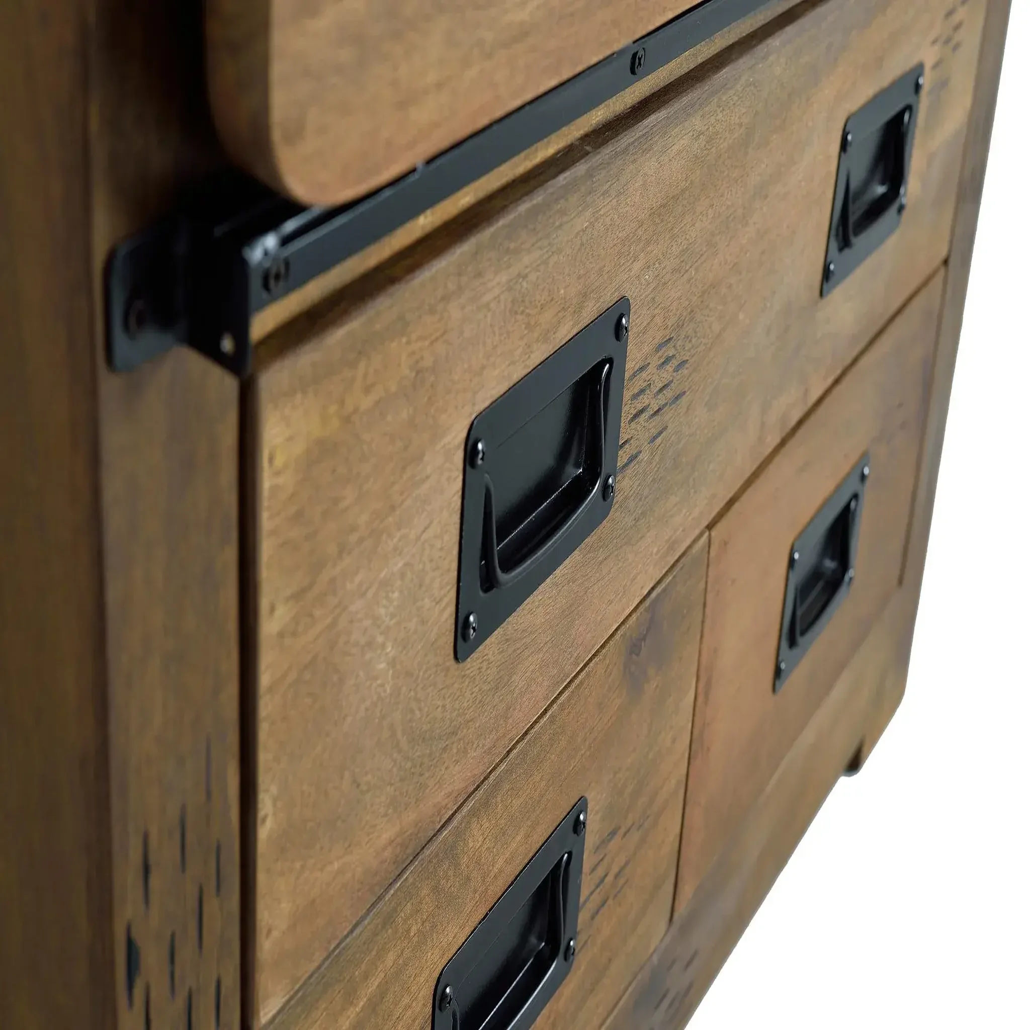 Voir la diapositive 6 : GINER Y COLOMER SL Vaisselier en bois de manguier 90 cm style industriel
