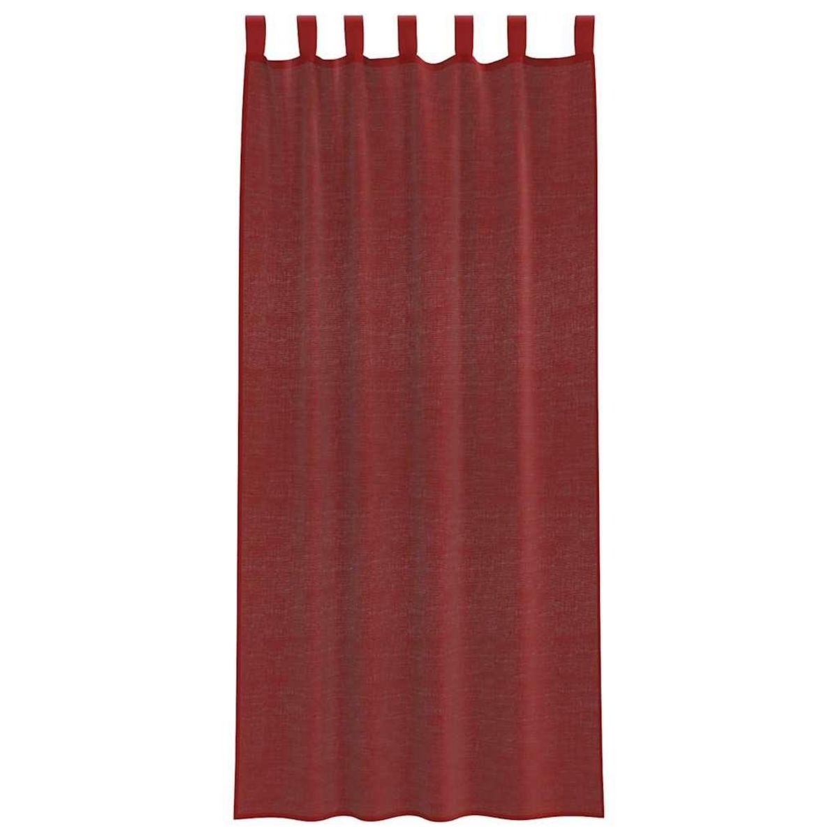 VIDAXL Rideaux en voile avec passe-tringles 2 pcs rouge bordeaux