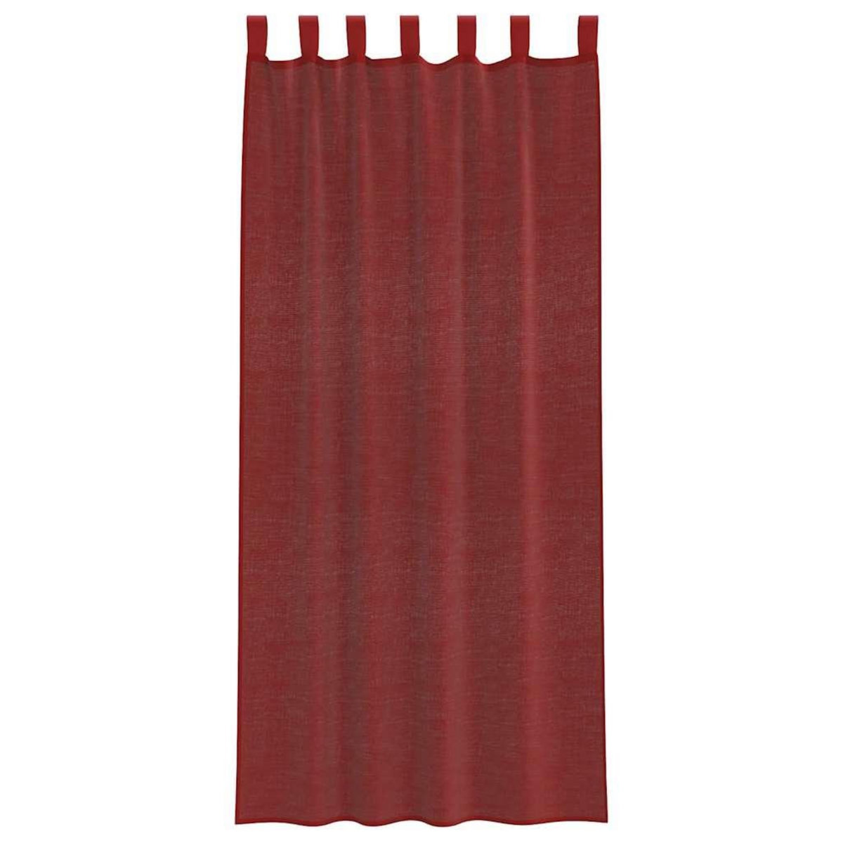 VIDAXL Rideaux en voile avec passe-tringles 2 pcs rouge bordeaux
