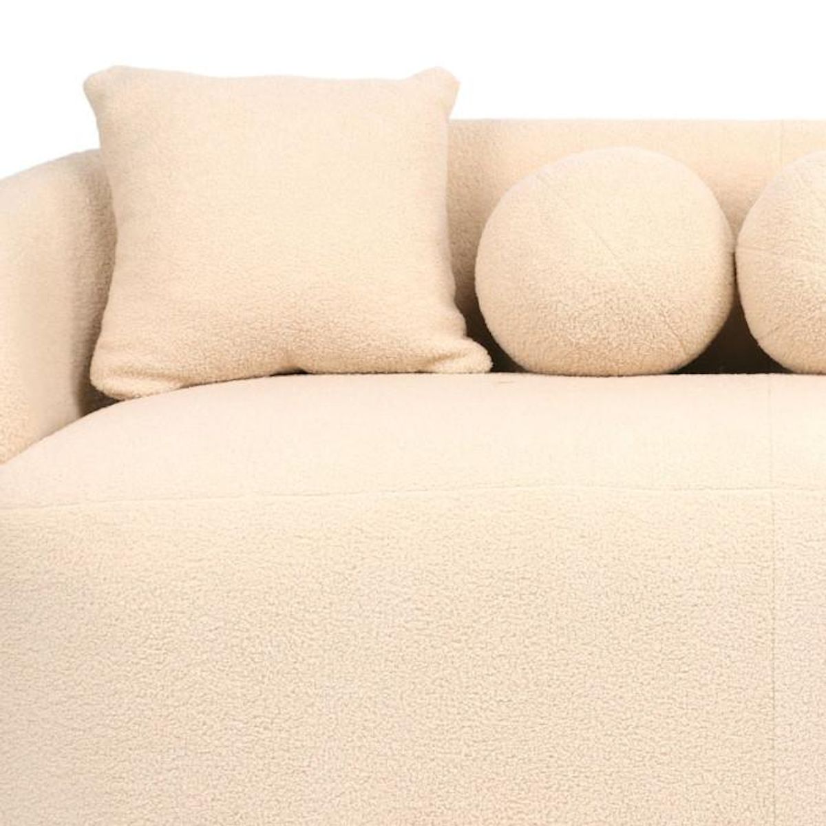 Paris Prix Canapé 3 Places en Tissu Bouclette  Brett  178cm Beige