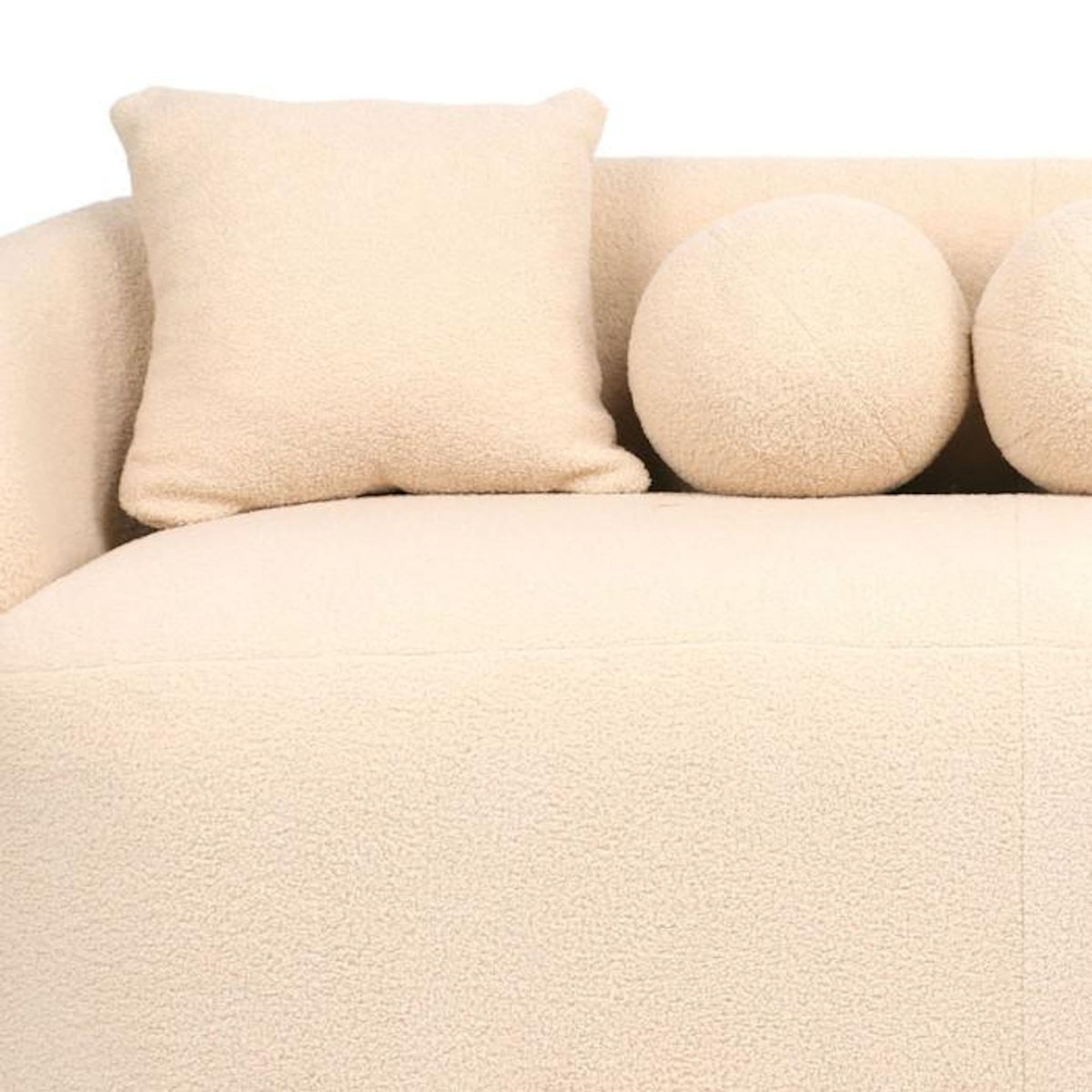 Paris Prix Canapé 3 Places en Tissu Bouclette  Brett  178cm Beige