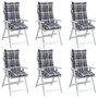 Voir la diapositive 4 : VIDAXL Coussins de chaise a dossier haut lot de 6 motif carreaux gris