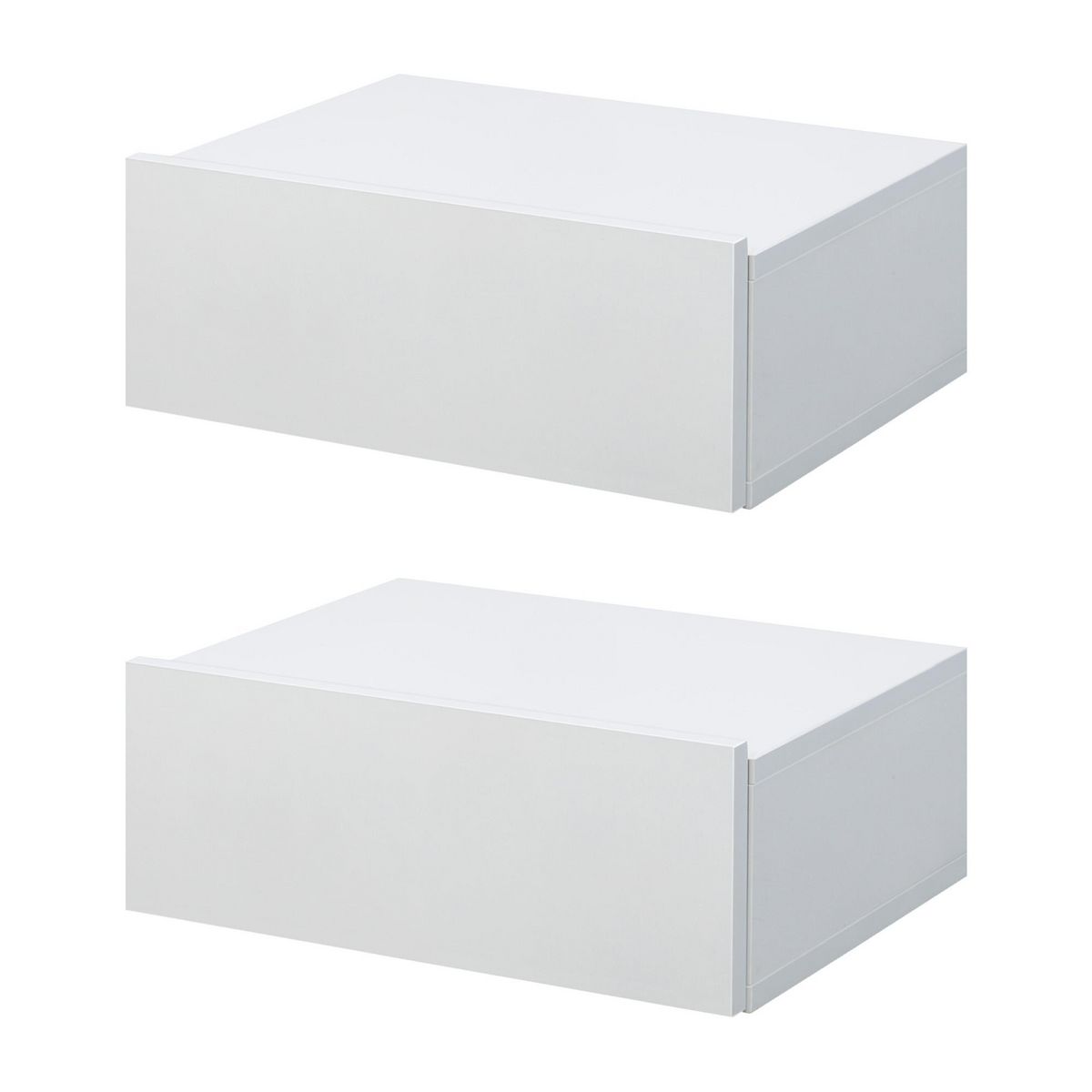 HOMCOM Lot de 2 tables de chevet murales - lot de 2 tables de nuit - tiroir coulissant, plateau - panneaux particules blanc