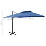 Voir la diapositive 6 : VIDAXL Parasol de jardin en porte-a-faux avec double toit bleu azur