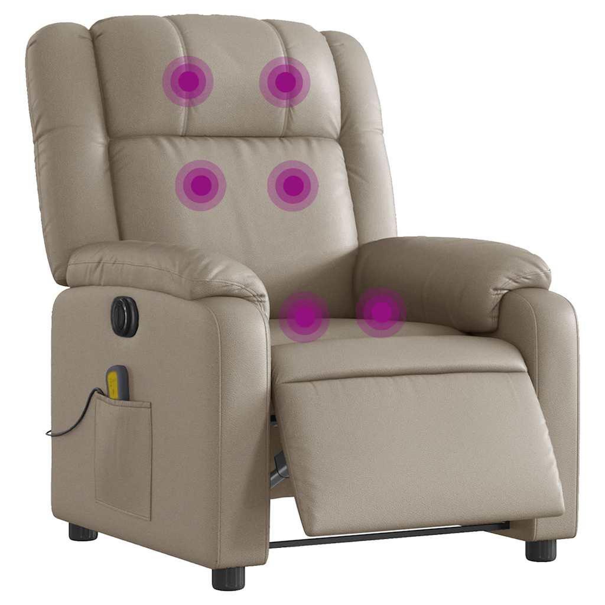 Voir la diapositive 3 : VIDAXL Fauteuil de massage inclinable electrique cappuccino similicuir