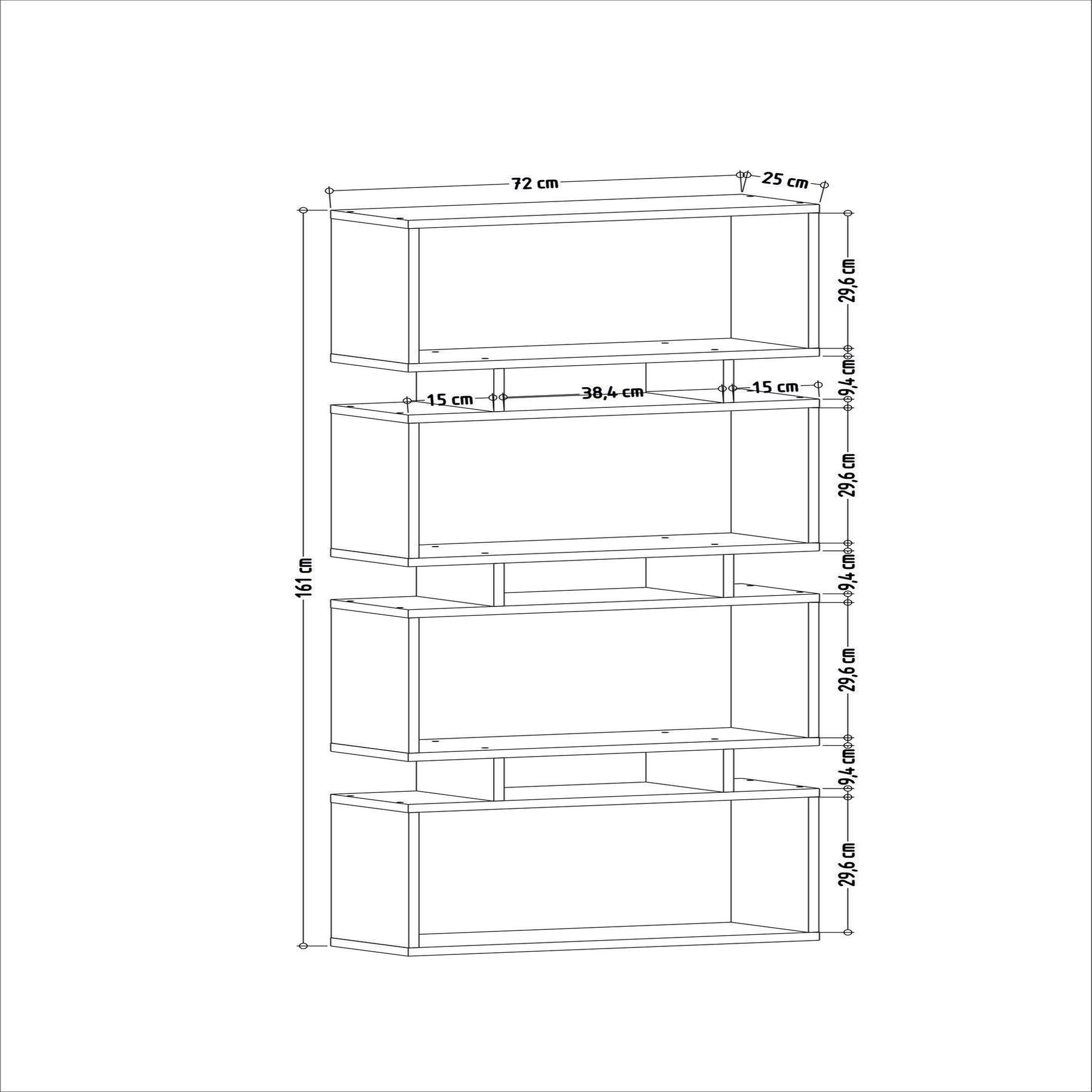 Voir la diapositive 4 : Habitat et Jardin Bibliothèque en bois  langdon  - 72 x 25 x 161 cm - beige