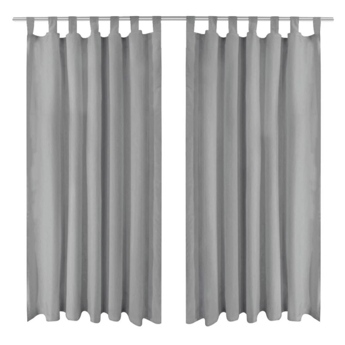 VIDAXL Rideau occultant avec boucles 2 pcs 140 x 245 cm Gris