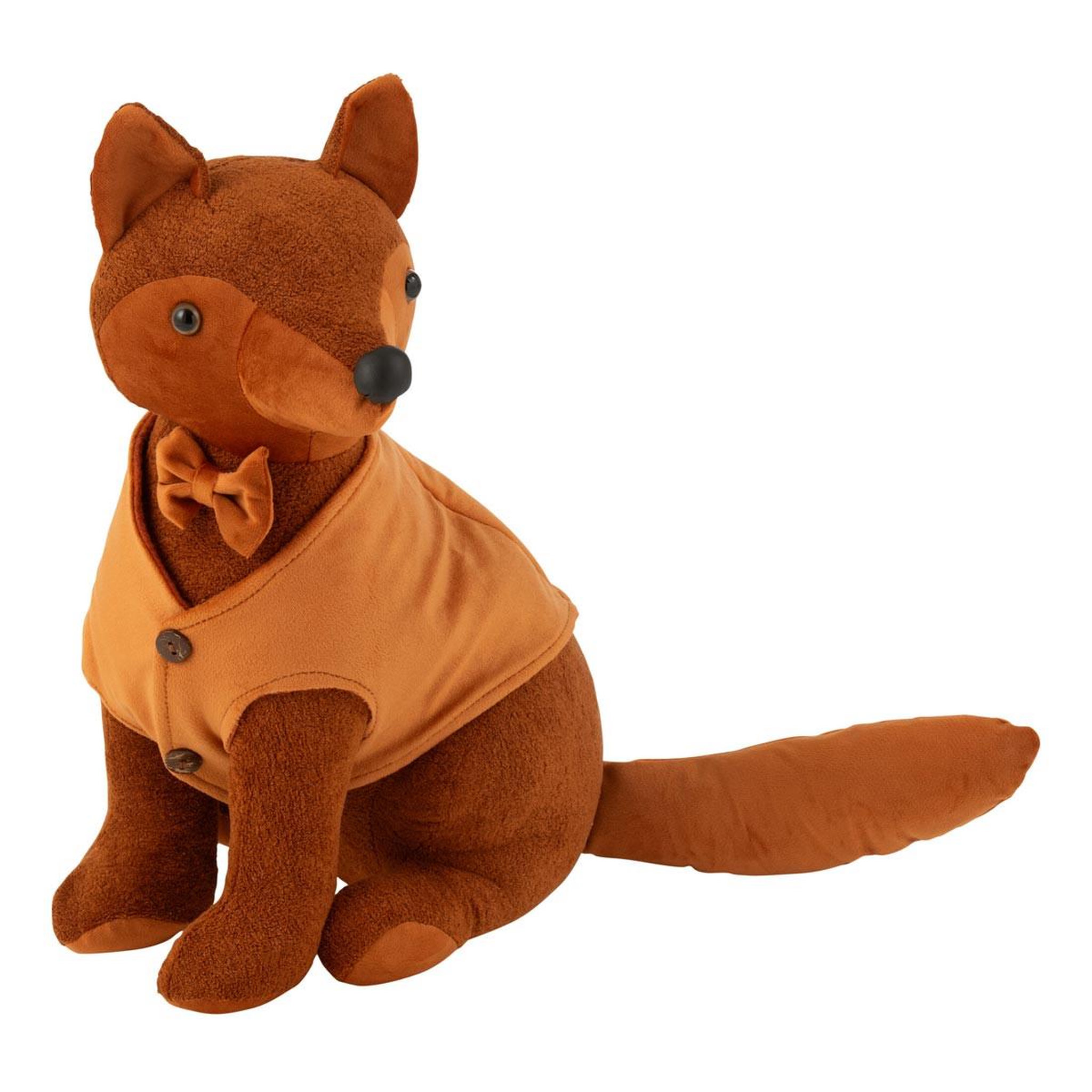 J-LINE Cale-porte en velours bouclé  renard  38cm cognac