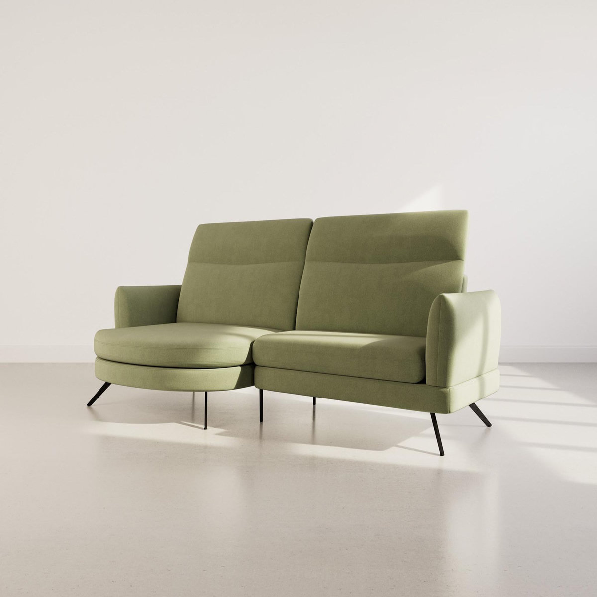 LISA DESIGN Terry - canapé d'angle gauche 4 places avec têtières réglables en tissu texturé