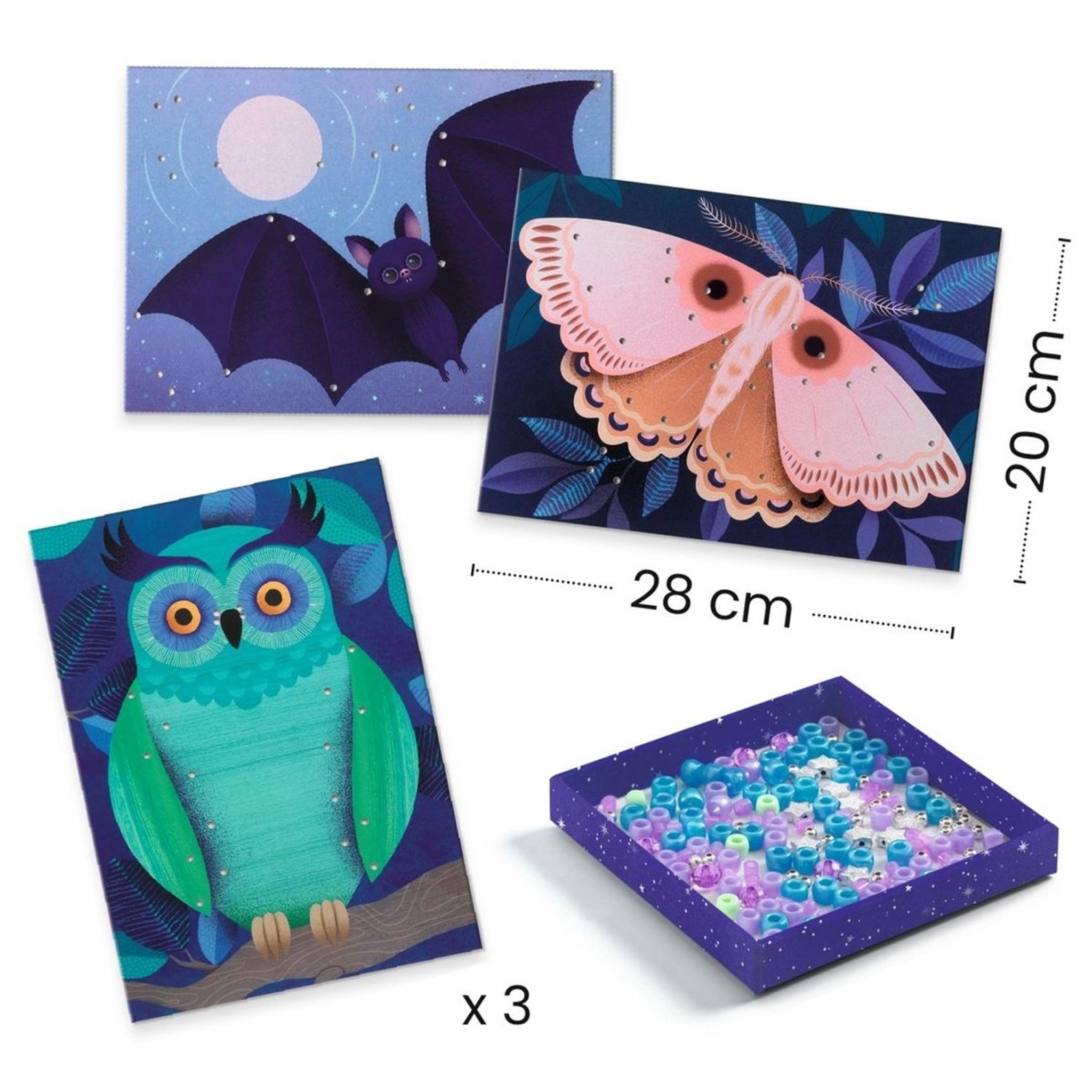 Voir la diapositive 3 : Djeco Tableau perles a enfiler : Illuminer la nuit