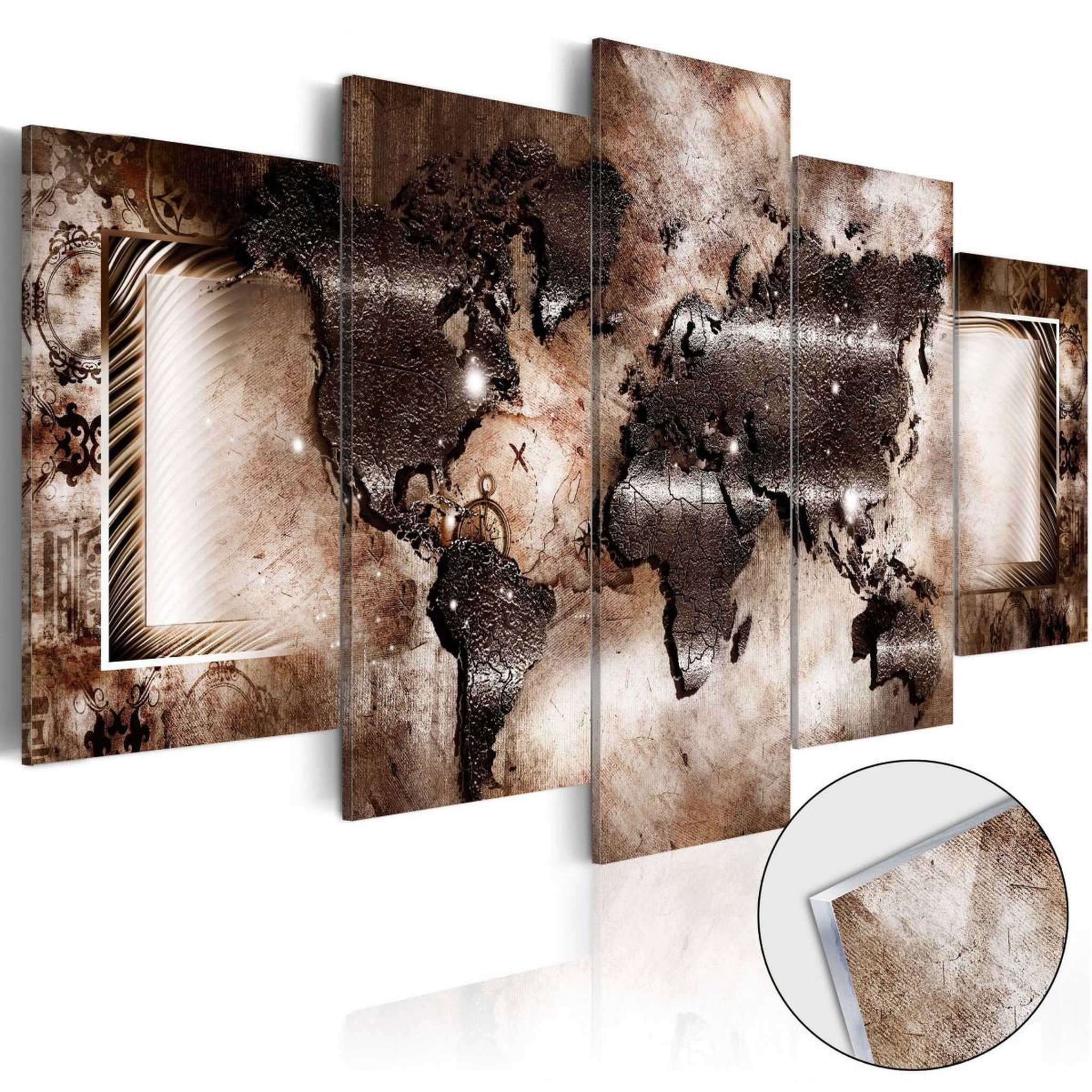 Paris Prix Tableau sur verre acrylique  platinum map. Coloris disponibles : Multicolore