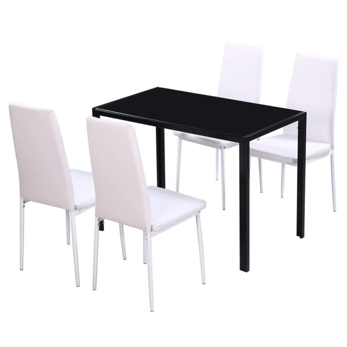 VIDAXL Ensemble de table a manger cinq pieces noir et blanc