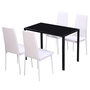Voir la diapositive 2 : VIDAXL Ensemble de table a manger cinq pieces noir et blanc