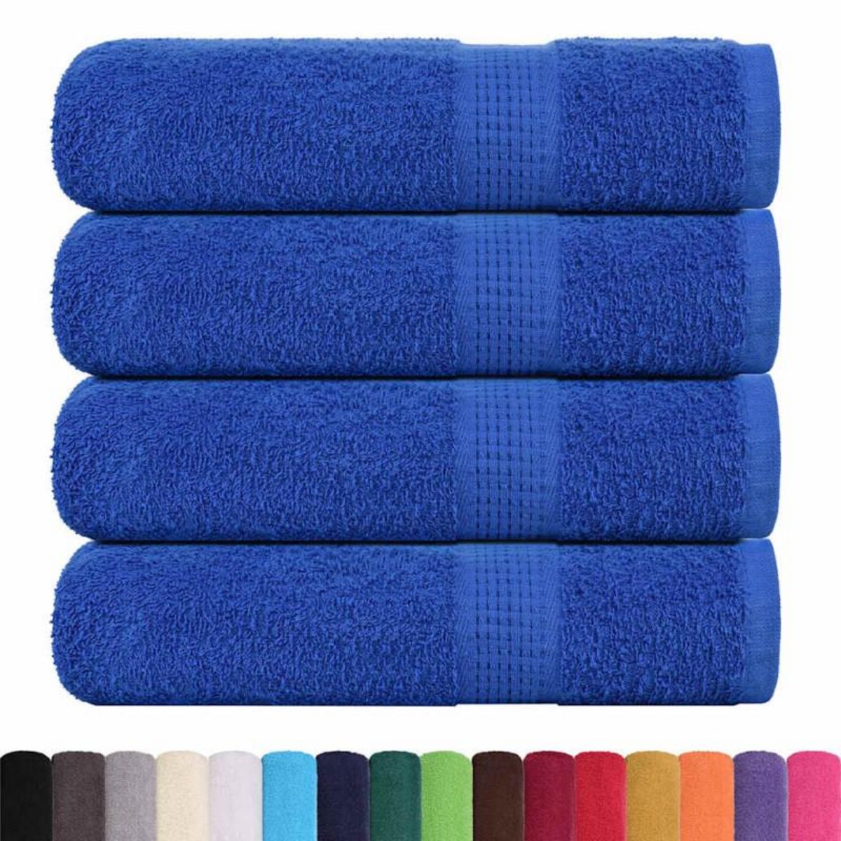 VIDAXL Serviettes de bain 4 pcs bleu 100x150 cm 360 g m² 100% coton