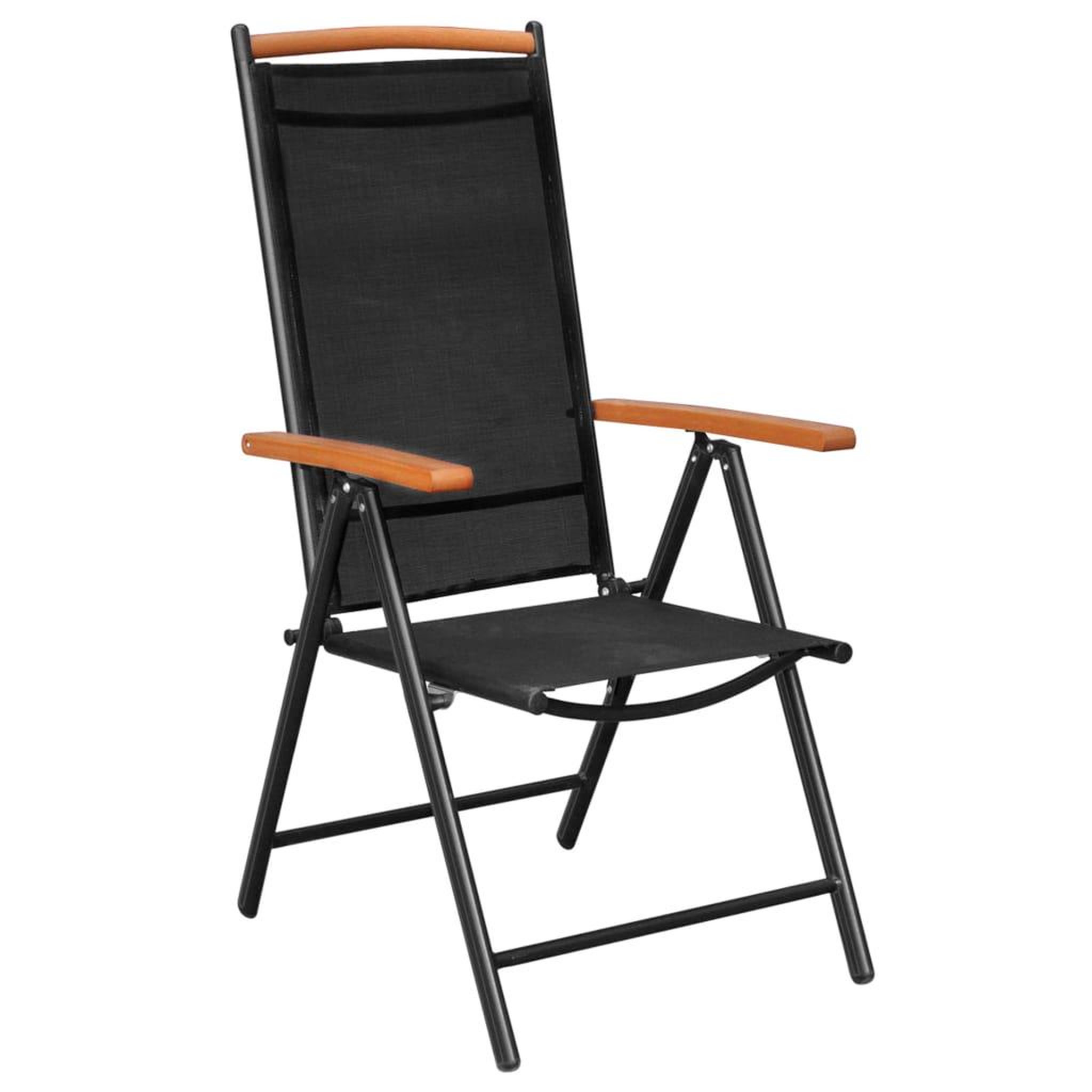 Voir la diapositive 3 : VIDAXL Chaises de jardin pliables lot de 4 aluminium et textilene noir