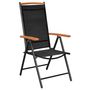 Voir la diapositive 3 : VIDAXL Chaises de jardin pliables lot de 4 aluminium et textilene noir