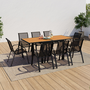 Voir la diapositive 2 : ID MARKET Salon de jardin POLY extensible table 90-180 CM et 8 chaises bois et noir