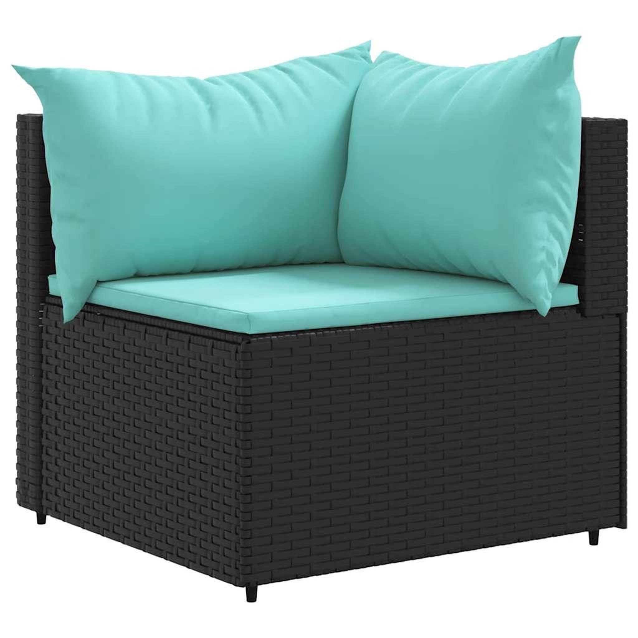 Voir la diapositive 5 : VIDAXL Salon de jardin 6 pcs avec coussins Noir Resine tressee