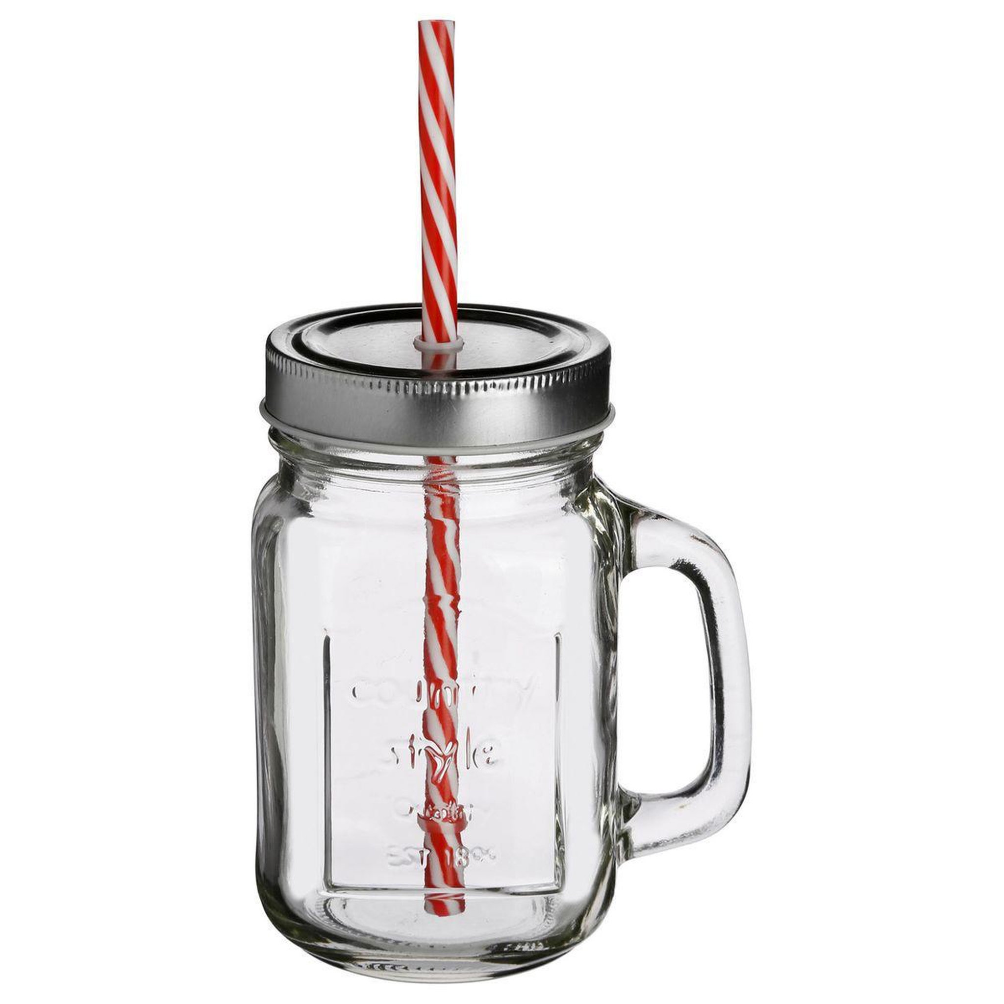 SECRET DE GOURMET Chope en verre & paille  souhay  45cl transparent