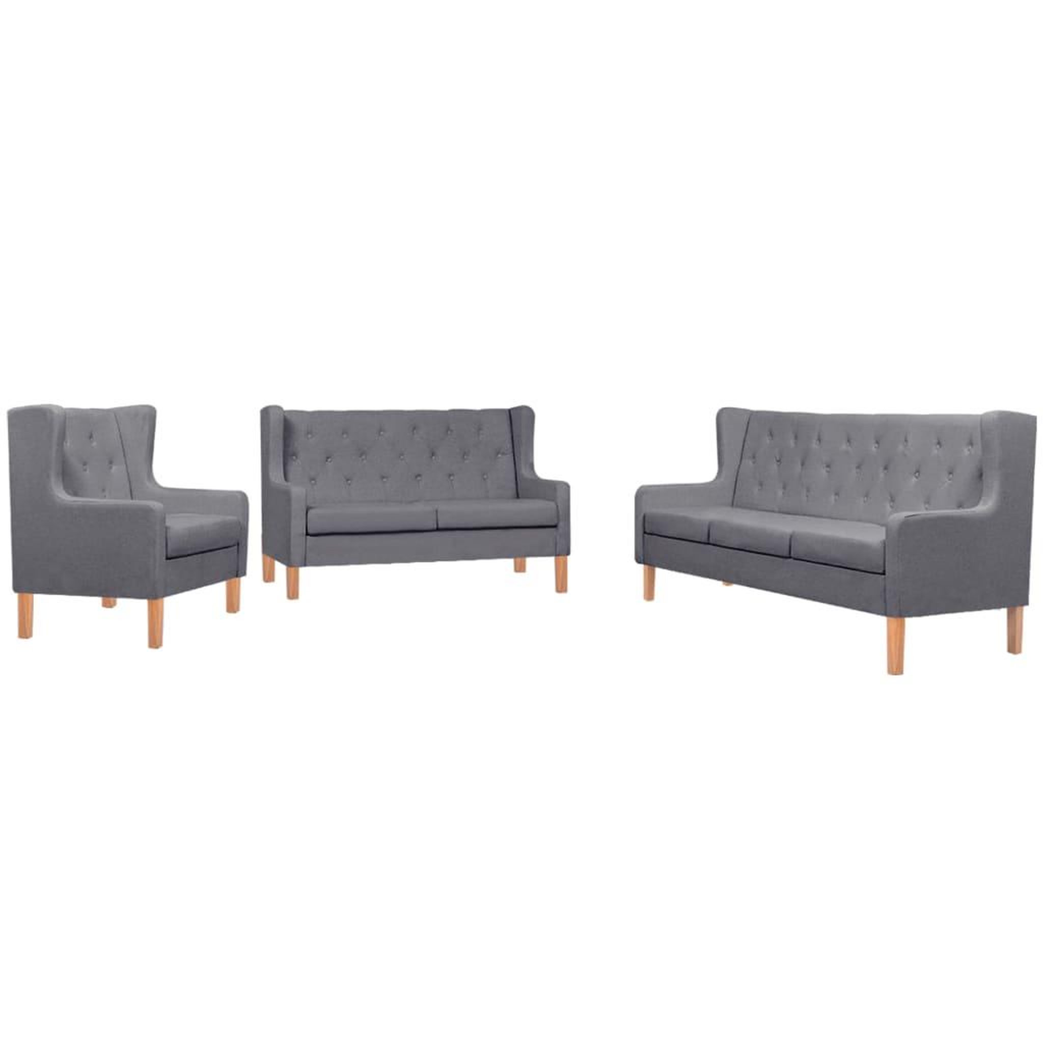 Voir la diapositive 1 : VIDAXL Ensemble de canapes 3 pcs tissu gris