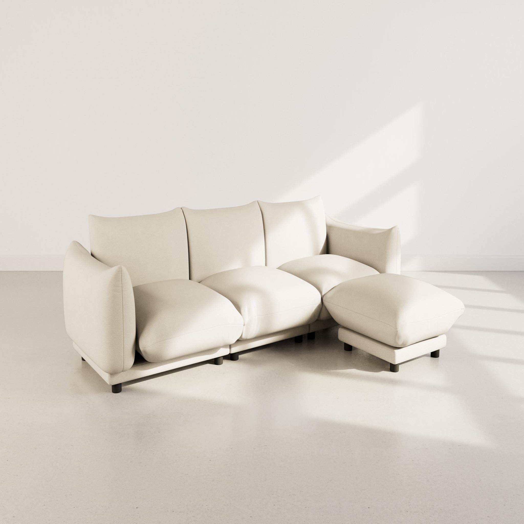 Voir la diapositive 5 : BEST MOBILIER Jeanne - canapé modulable d'angle réversible 4 places en velours texturé