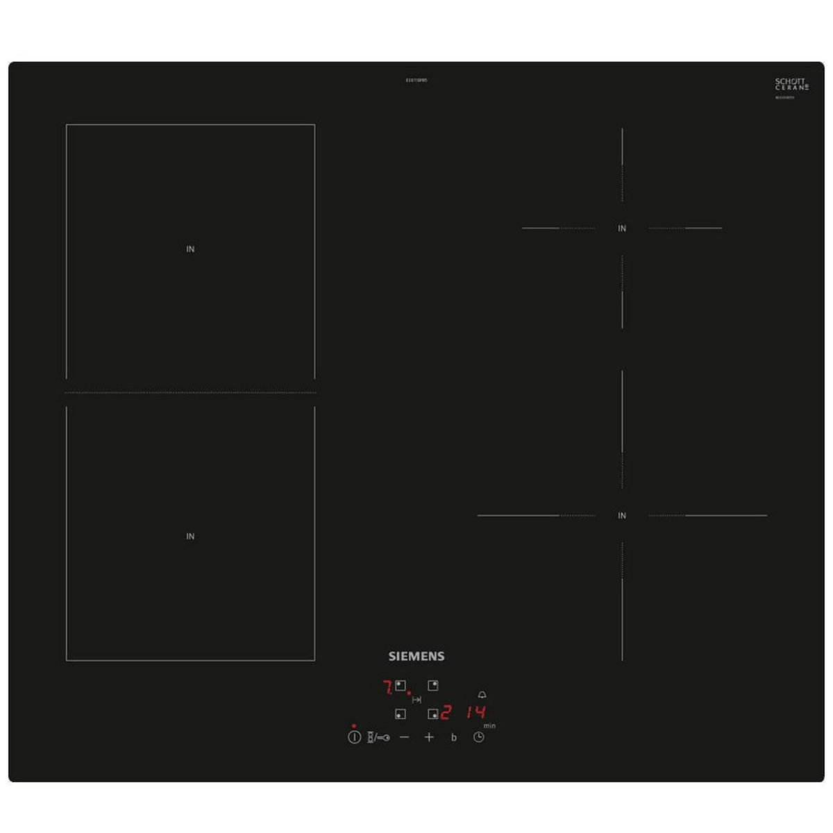 Siemens Table de cuisson induction 60cm 4 foyers 4600w noir - EE611BPB5E