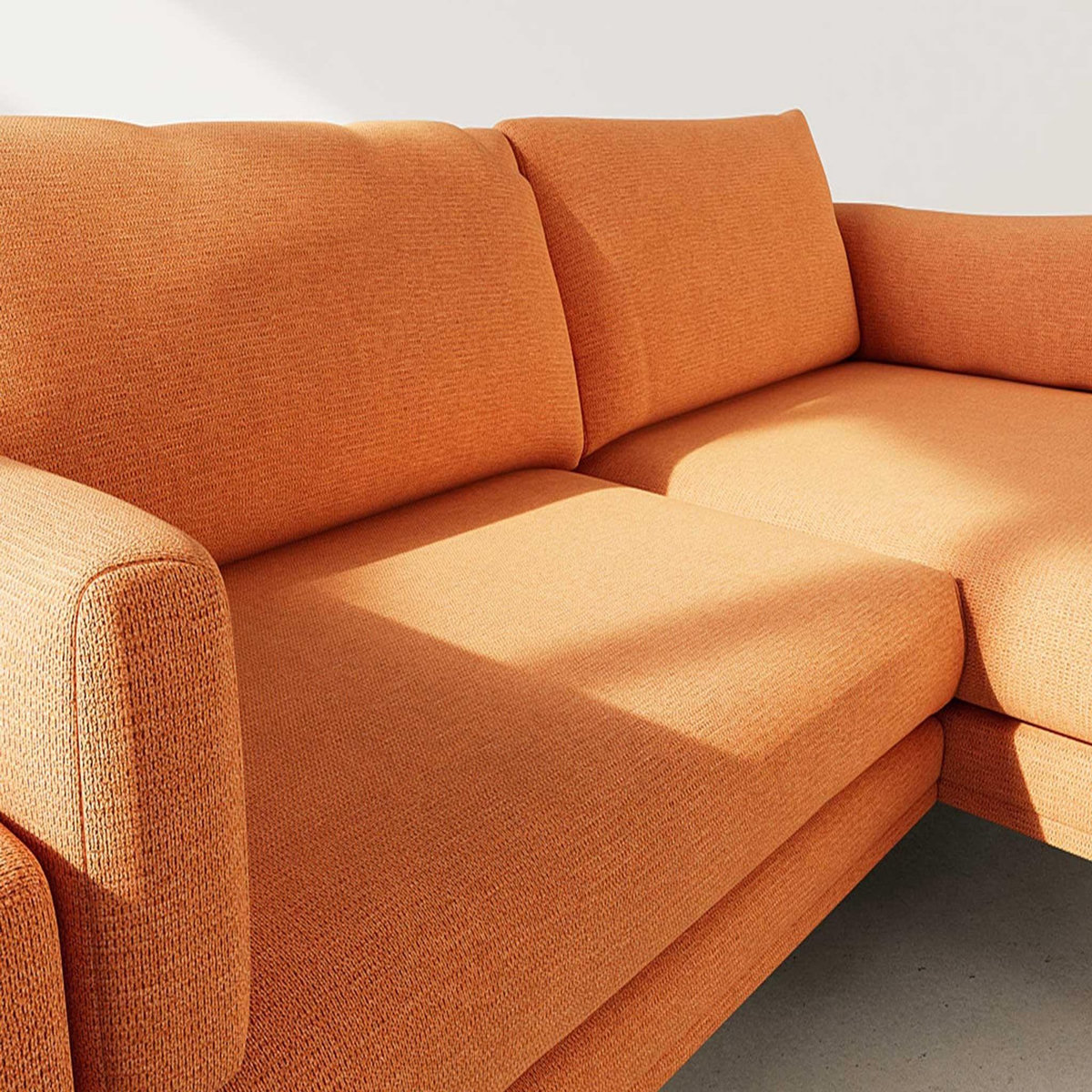 LISA DESIGN Carlos - canapé d'angle droit 4 places ultra moelleux en tissu texturé