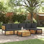 VIDAXL Salon de jardin avec coussins 6 pcs bois d'acacia solide