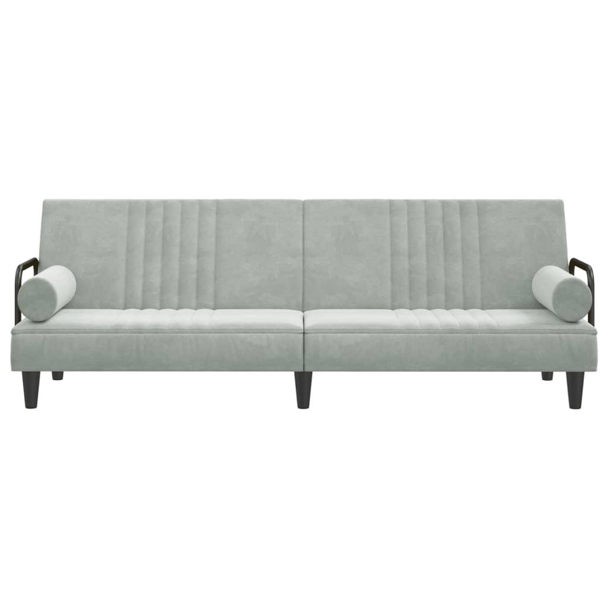 Voir la diapositive 4 : VIDAXL Canape-lit avec accoudoirs gris clair velours